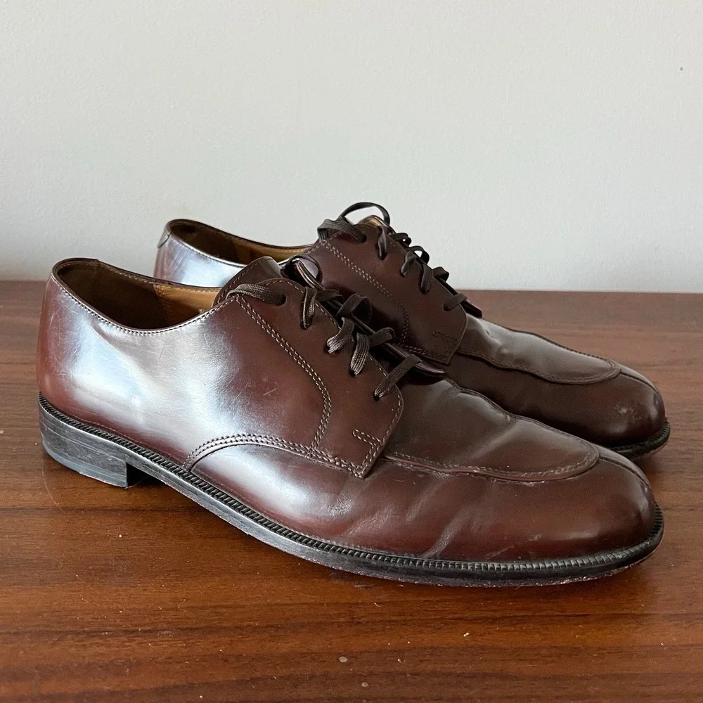 Cole Haan Brown Patent Leather Split Toe Oxford Dress Shoes Men's‎ 9.5 D